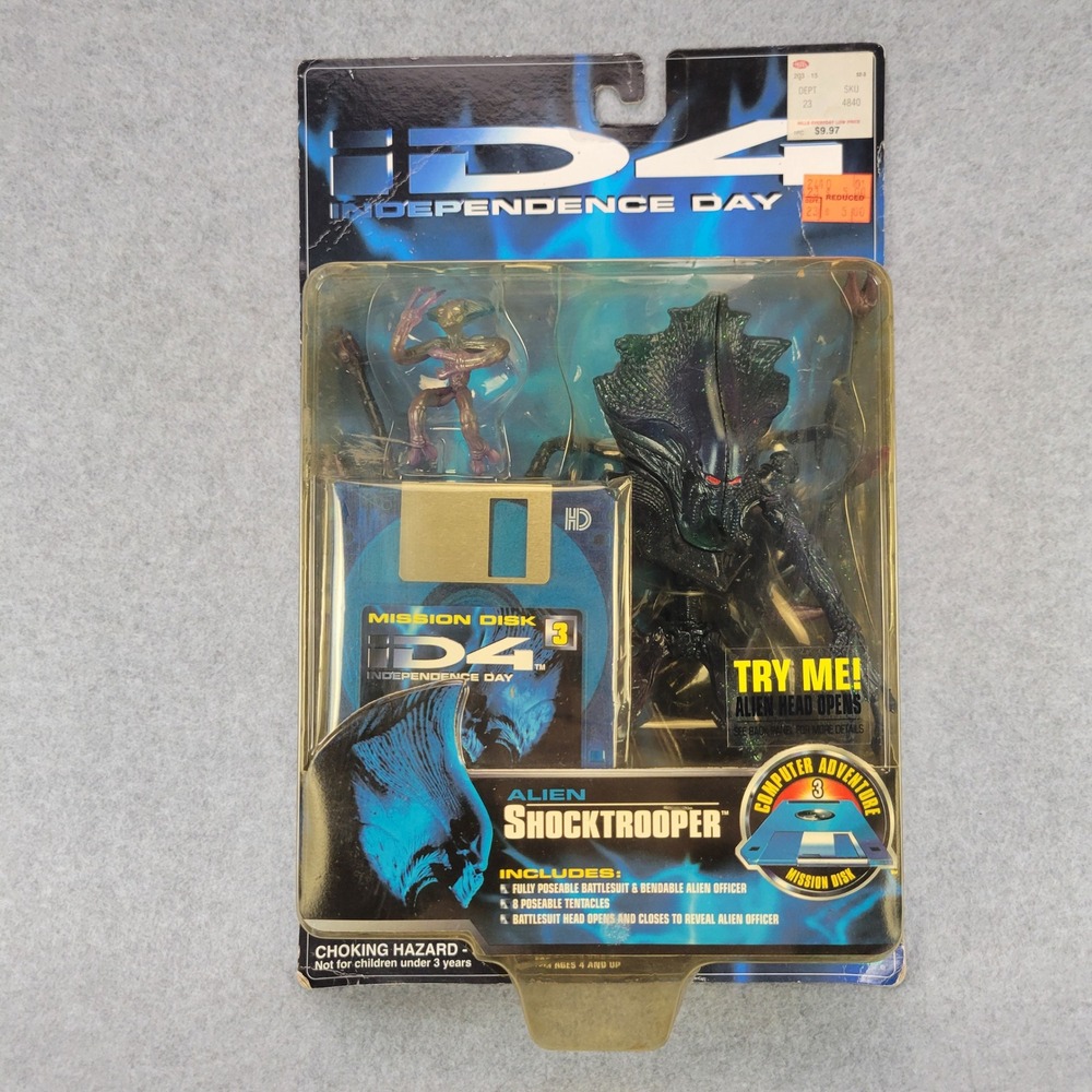 Trendmasters Independence Day ID4 Alien Shocktrooper Figure OS Black 1996 VTG